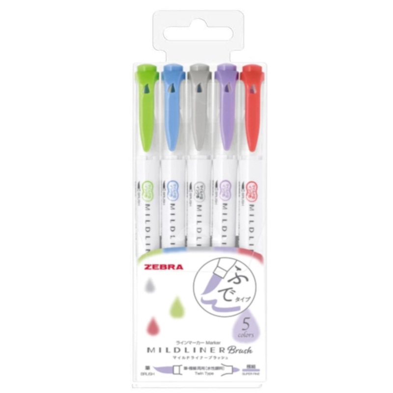Zebra Mildliner Brush Pen Cool & Refined Set - 5pc