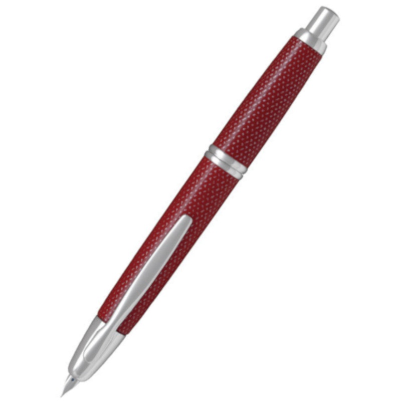 Pilot Capless (Vanishing Point) Red Carbonesque Fountain Pen - Fine