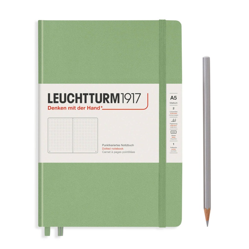 Leuchtturm1917 Hardcover (A5)  - Sage Dotted