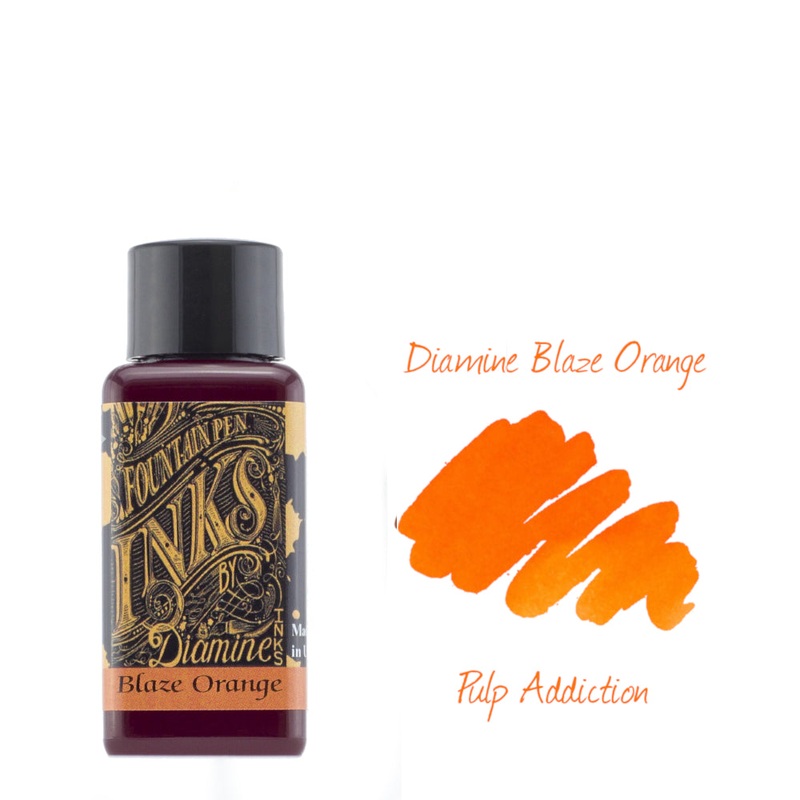 Diamine Fountain Pen Ink - Blaze Orange 30ml Bottle