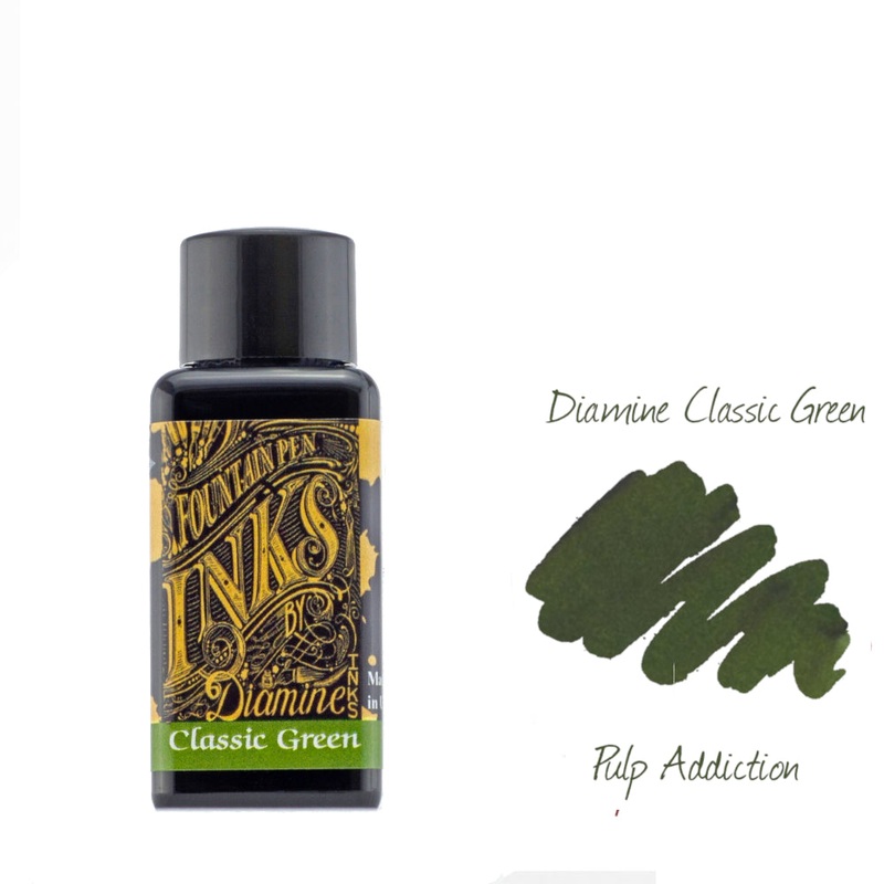 Diamine Fountain Pen Ink - Classic Green 30ml Bottle