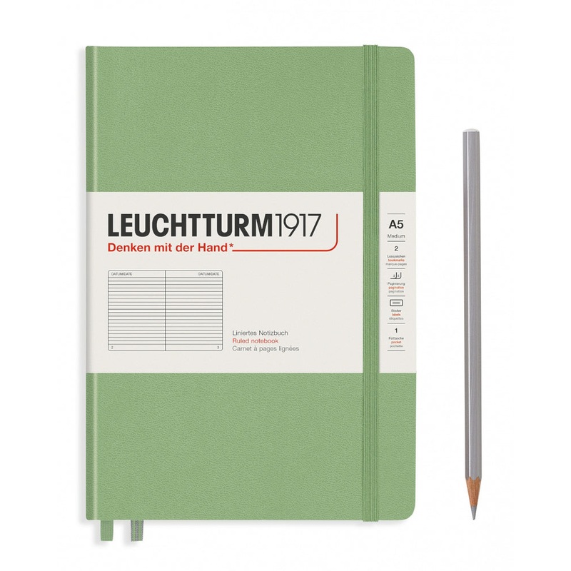 Leuchtturm1917 Medium (A5) Notebook - Sage Ruled