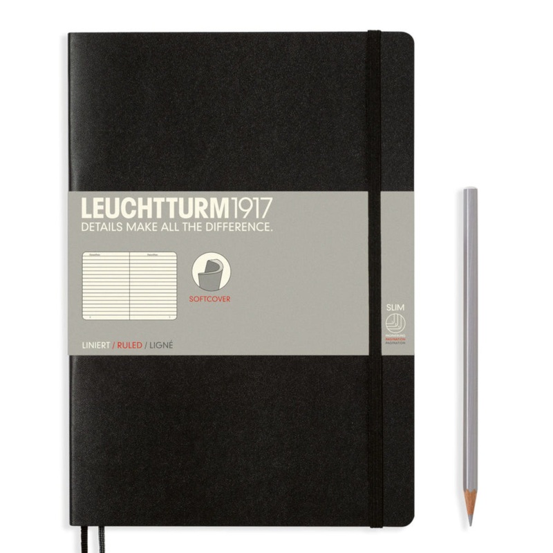 Leuchtturm1917 Softcover Paperback (B5) Notebook - Black Ruled