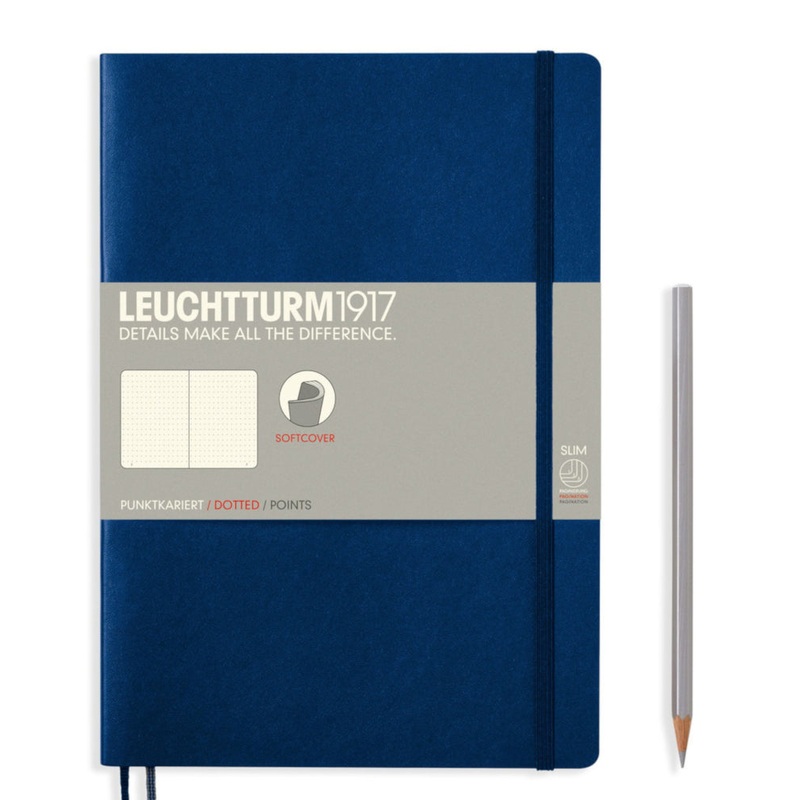Leuchtturm1917 Softcover Paperback (B5) Notebook - Navy Dotted