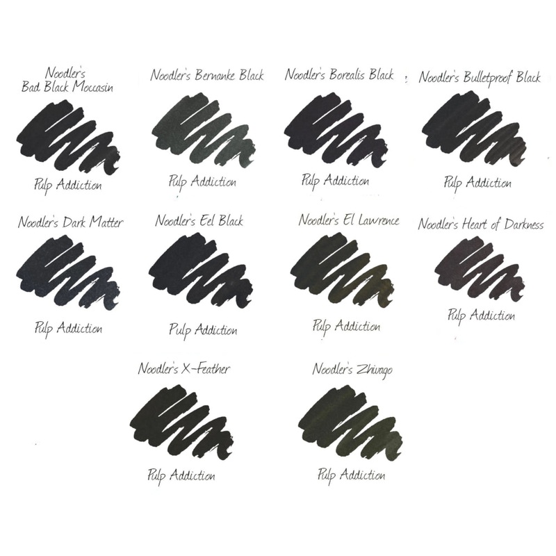 Noodler's All Blacks Ink Sample Package (10)