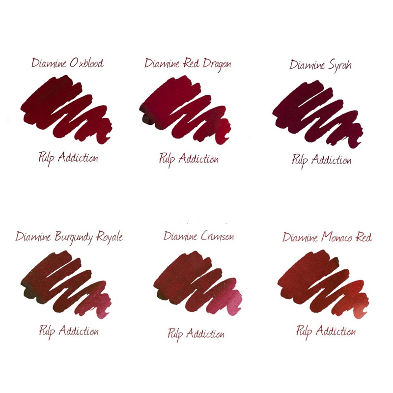 Diamine Deep Reds Ink Sample Package (6)