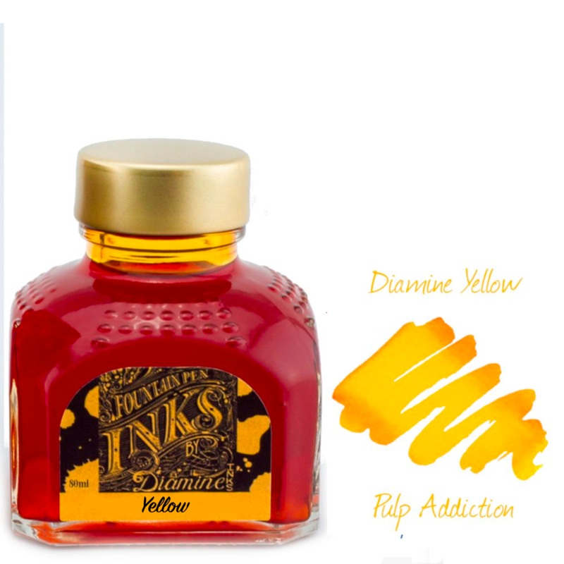 Diamine Fountain Pen Ink - Yellow 80ml Bottle