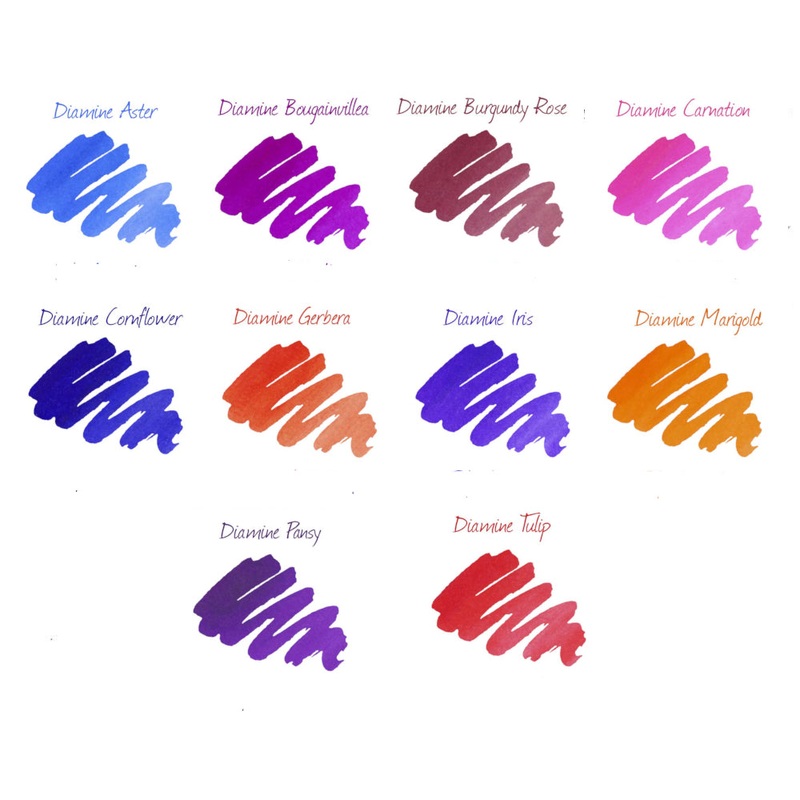 Diamine "The Flowers" Ink Sample Package (10)