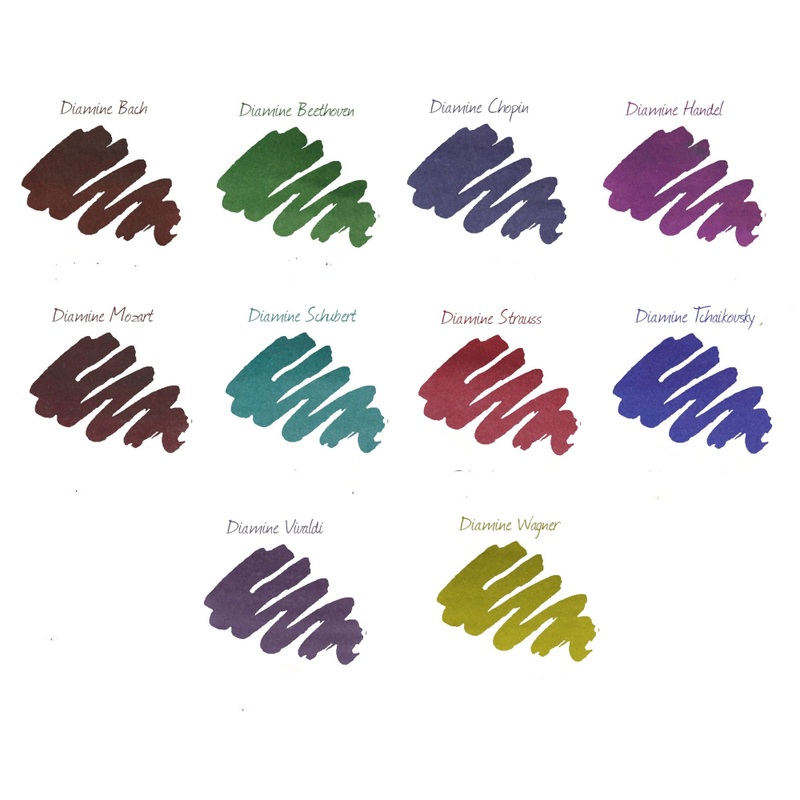 Diamine "The Music" Ink Sample Package (10)