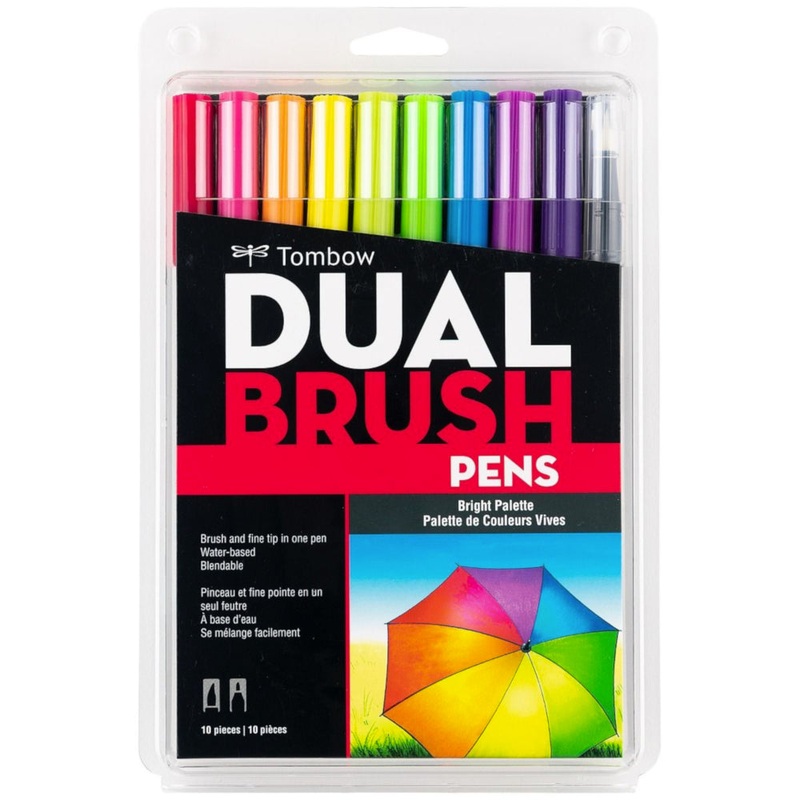 Tombow AB-T10CBR Bright 10pc Brush Set