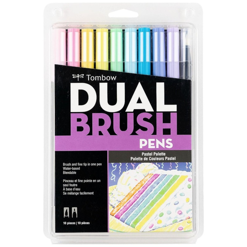 Tombow AB-T10CPA Pastel 10pc Brush Set