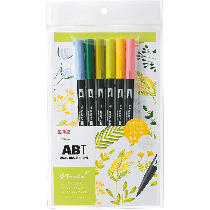 Tombow AB-T6CBT Botanical 6pc Brush Set