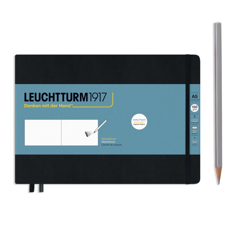 Leuchtturm1917 Medium (A5) Sketchbook - Landscape Black