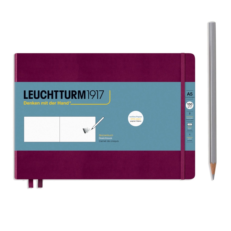 Leuchtturm1917 Medium (A5) Sketchbook - Landscape Port Red
