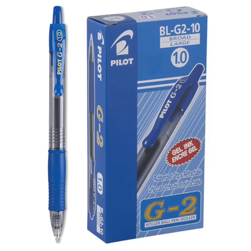 Pilot G-2 Gel Rollerball Pen - Broad 1.0mm, Blue 12 Pack