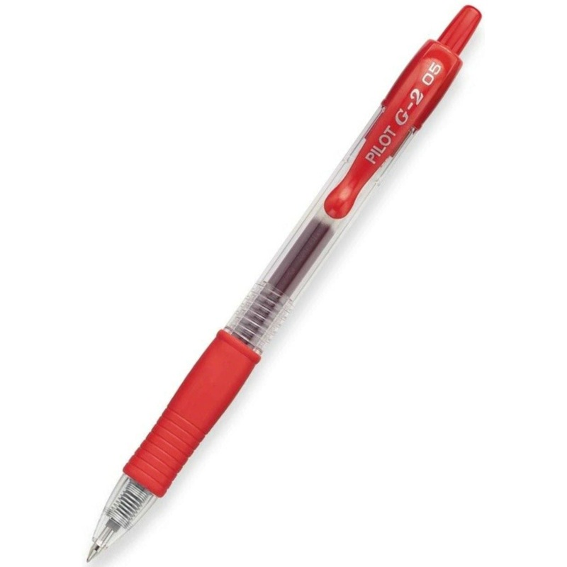 Pilot G-2 Gel Rollerball Pen - Extra Fine 0.5mm Red