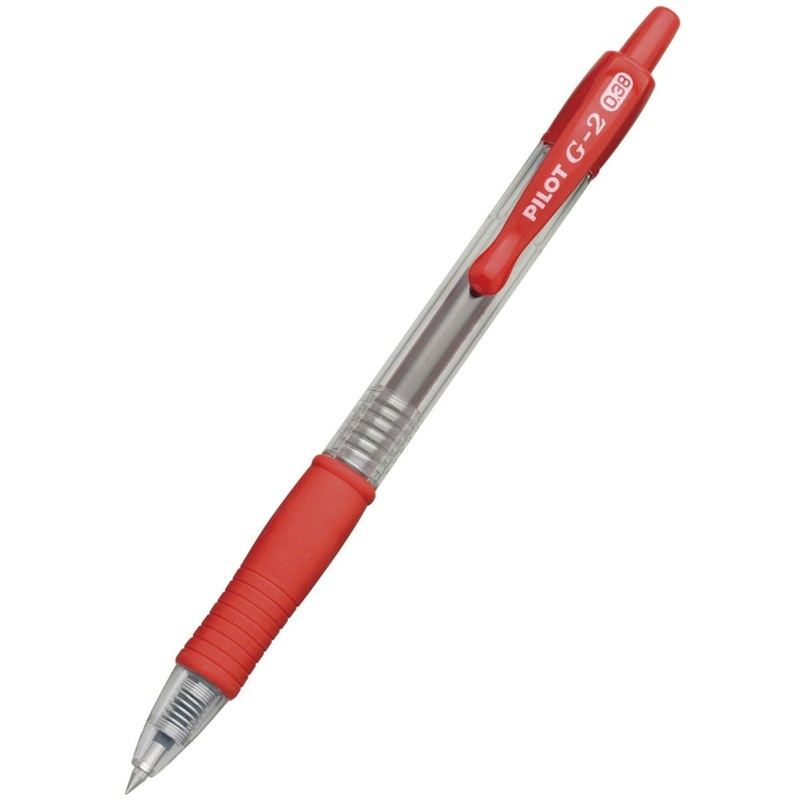 Pilot G-2 Gel Rollerball Pen - Ultra Fine 0.38mm Red