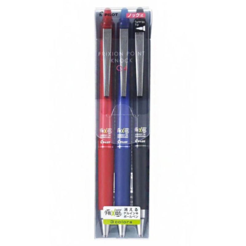 Pilot FriXion Point Knock Gel Pen 0.4mm- 3pc Set