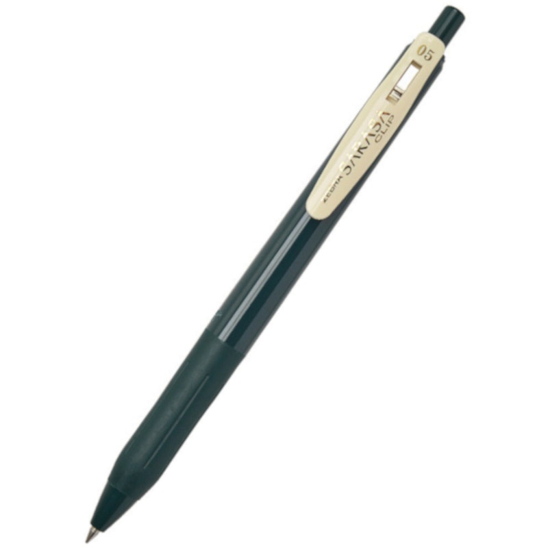 Zebra Sarasa Clip Gel Vintage Rollerball Pen - Green Black