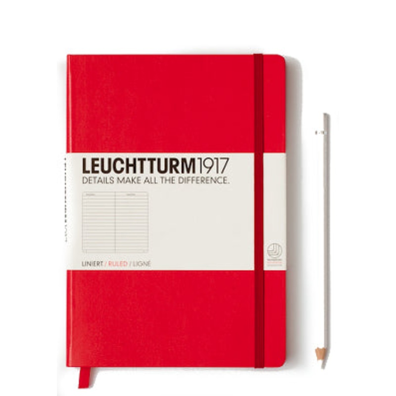 Leuchtturm1917 Medium (A5) Notebook - Red Ruled