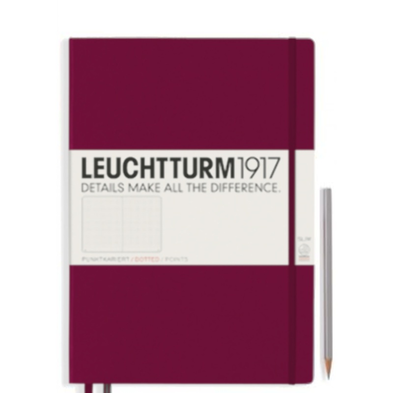 Leuchtturm1917 Slim Master (A4+) Notebook - Port Red Dotted