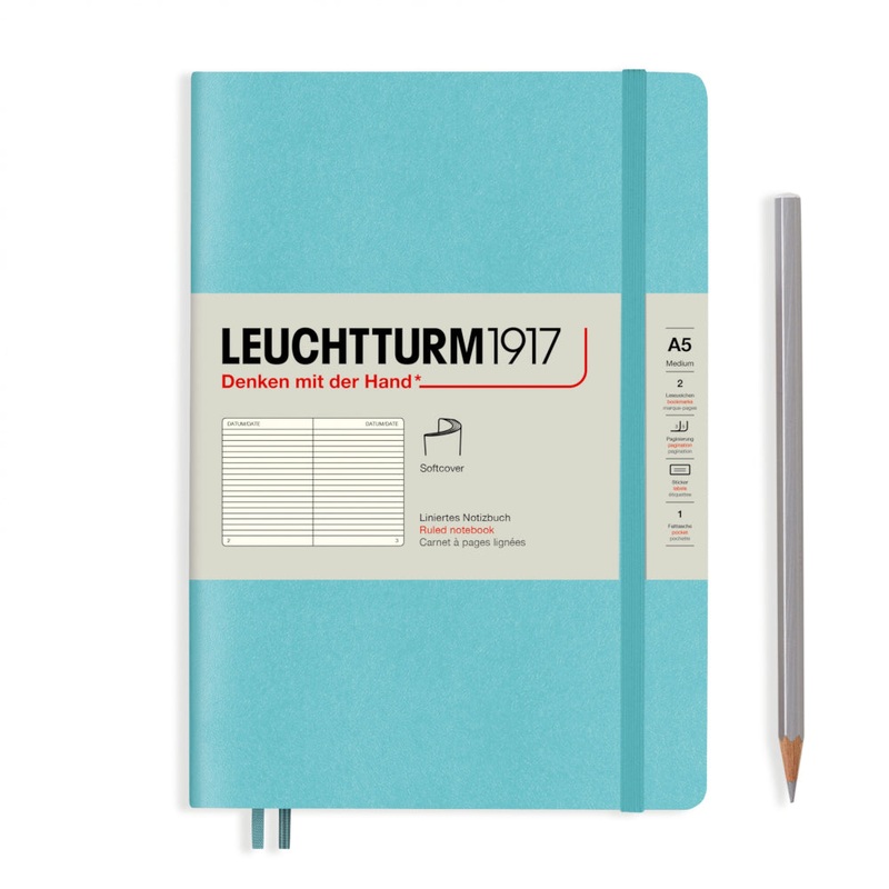 Leuchtturm1917 Softcover (A5) Notebook - Aquamarine Lined