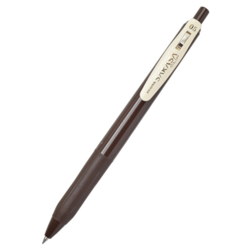 Zebra Sarasa Clip Gel Vintage Rollerball Pen - Brown Grey