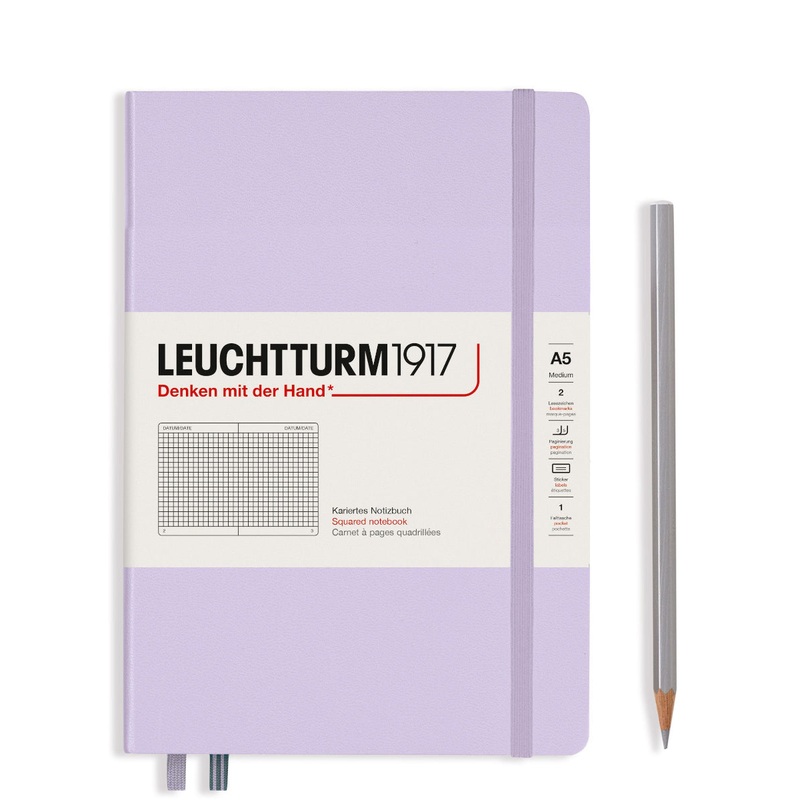 Leuchtturm1917 Hardcover (A5) - Lilac Graph Squared