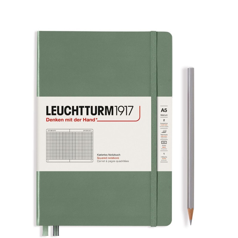 Leuchtturm1917 Hardcover (A5) - Olive Square Graphed