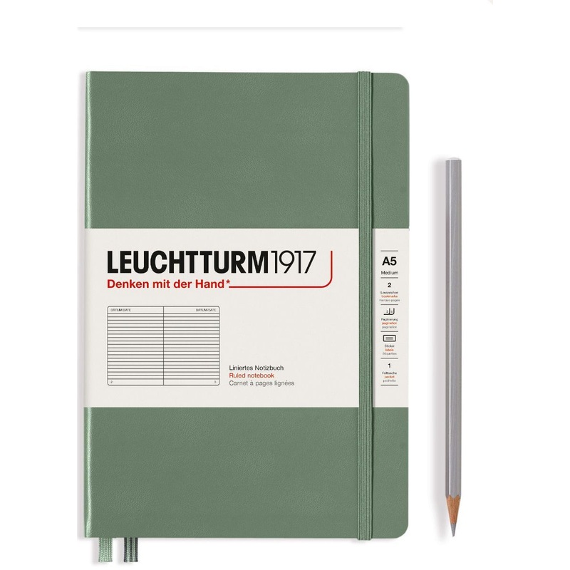 Leuchtturm1917 Notebook Hardcover (A5) - Olive Ruled