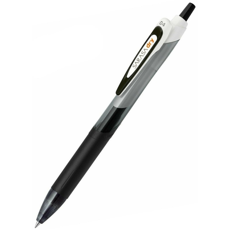 Zebra Sarasa Clip Dry Gel Rollerball Pen - Black. 0.4mm