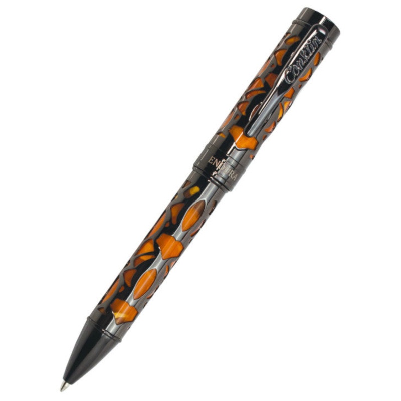 Conklin Endura Deco Crest Ballpoint Pen - Orange/Gunmetal