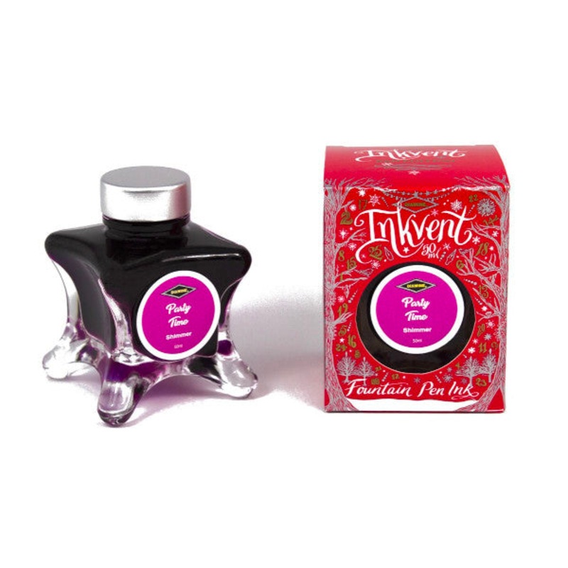 Diamine Red Edition Ink Bottle - Party Time - Shimmer - 50ml