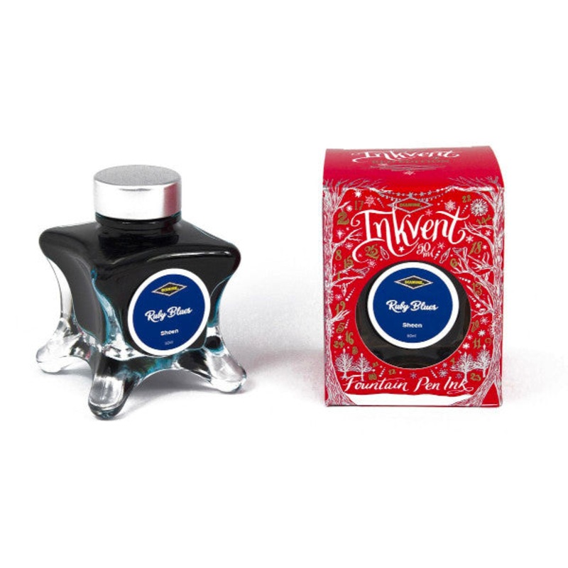 Diamine Red Edition Ink Bottle - Ruby Blues - Sheen - 50ml