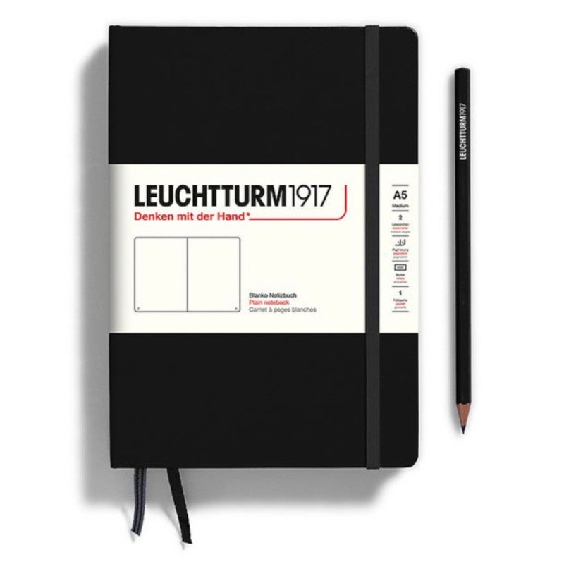 Leuchtturm1917 Medium (A5) Notebook - Black Plain