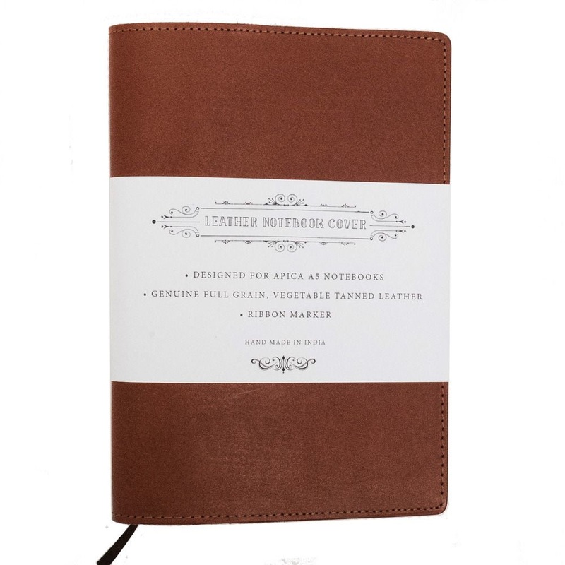 Apica Leather Notebook Jacket  A5, Tan