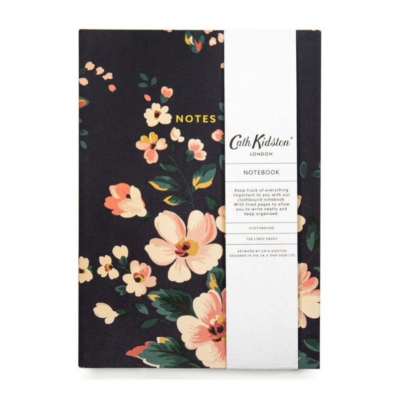 *Clearance* Cath Kidston A5 Cloth Notebook - Navy Floral