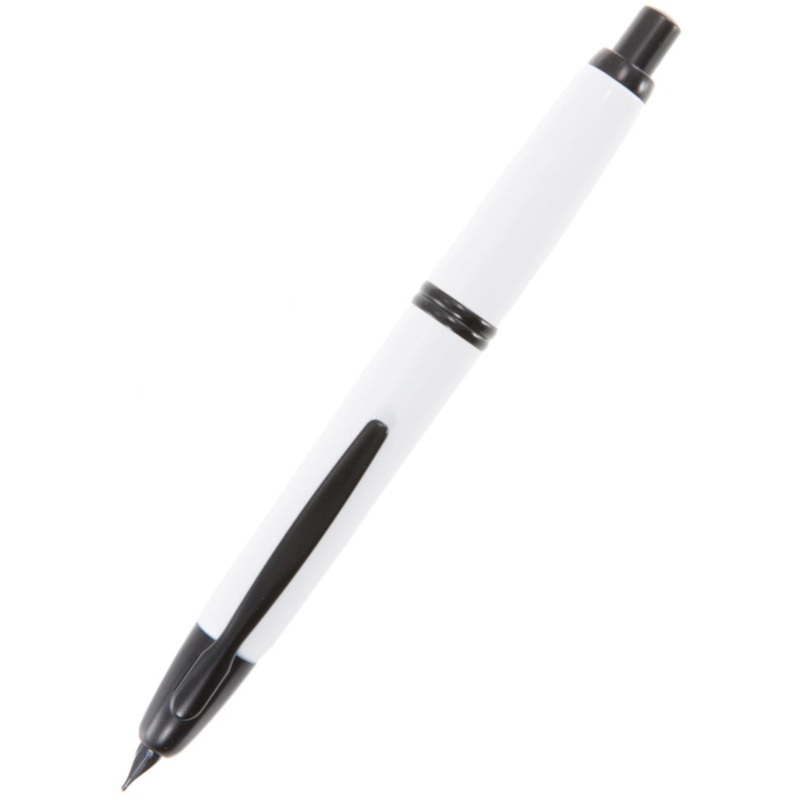 Pilot Capless (Vanishing Point) White Black Accent Fountain Pen - Stub
