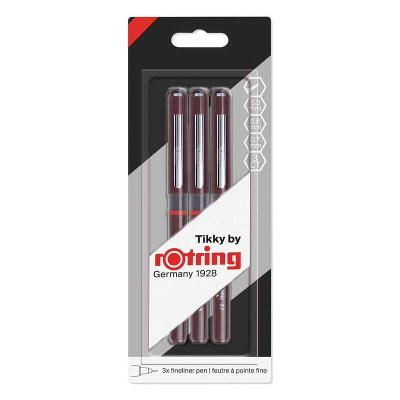 rOtring Tikky Graphic Fineliner Pen,  3-Piece Set