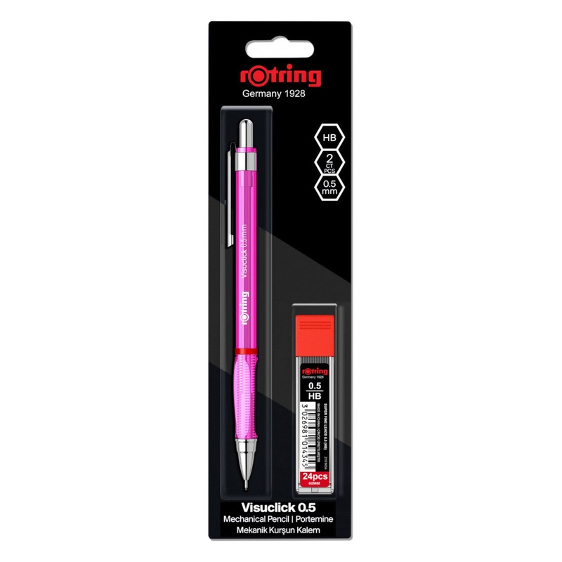 Rotring Visuclick Mechanical Pencil - 0.5mm Pink with Leads