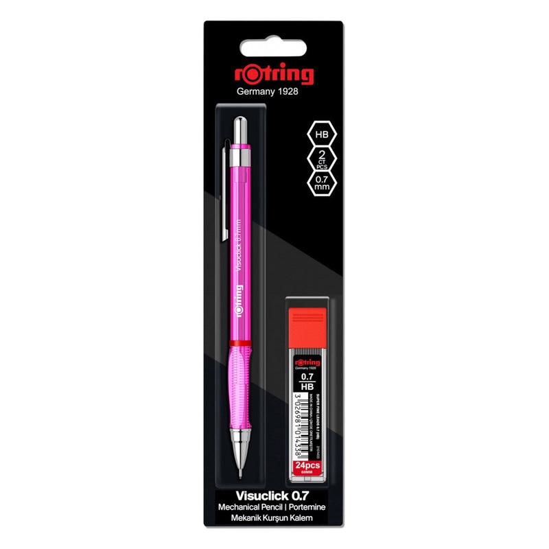 Rotring Visuclick Mechanical Pencil - 0.7mm Pink with Leads