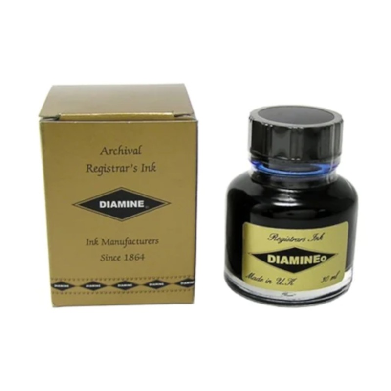 Diamine Archival Registrar's Ink - Blue Black 30ml