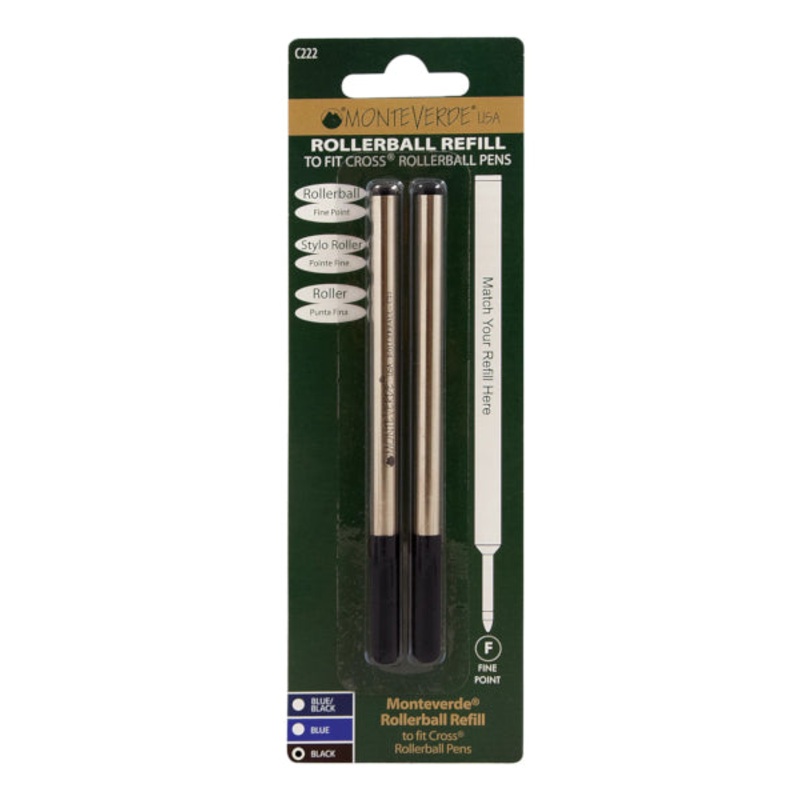 Monteverde C222 Fine Black Cross Rollerball Refills