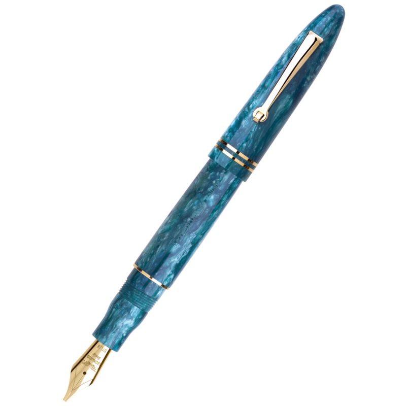 Leonardo Officina Italiana Furore Fountain Pen - Emerald Blue Gold