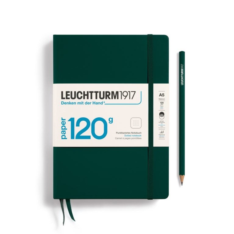 Leuchtturm1917 120gsm Edition Notebook - (A5) Dotted, Forest Green