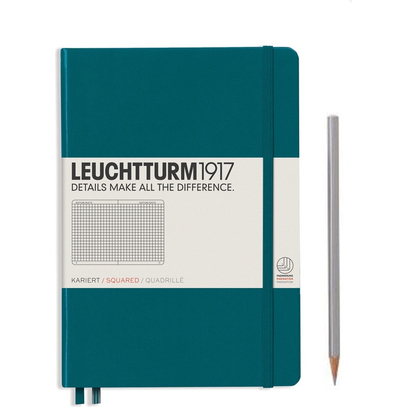 Leuchtturm1917 Medium (A5) Notebook - Pacific Green Graph Square