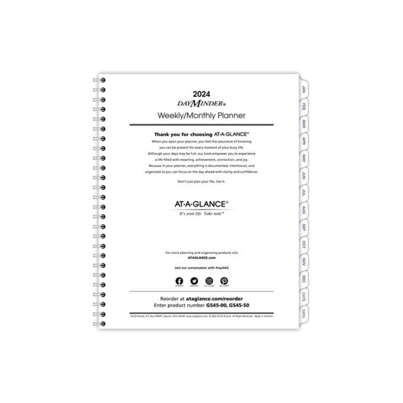 AT-A-GLANCE 2025 DayMinder Executive Weekly Monthly Refill for G545 (7" x 8 3/4")