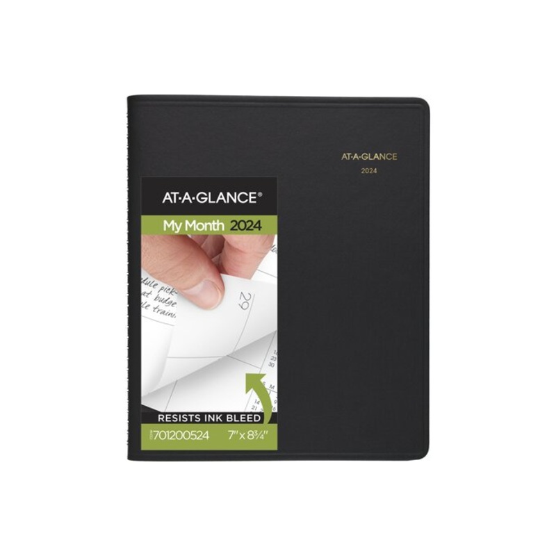 AT-A-GLANCE 2025 Monthly Planner (7" x 8 3/4") - Black
