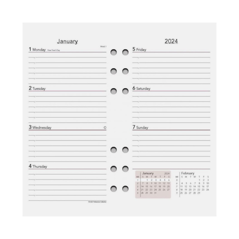 Scully 2025 DOS01 Weekly Refill (3 3/4 x 6 3/4 - 6 Ring)