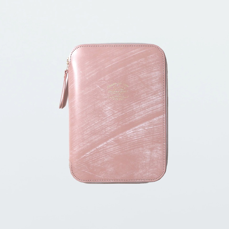 The Superior Labor Bridle Leather A5 Zip Organizer - Old Rose